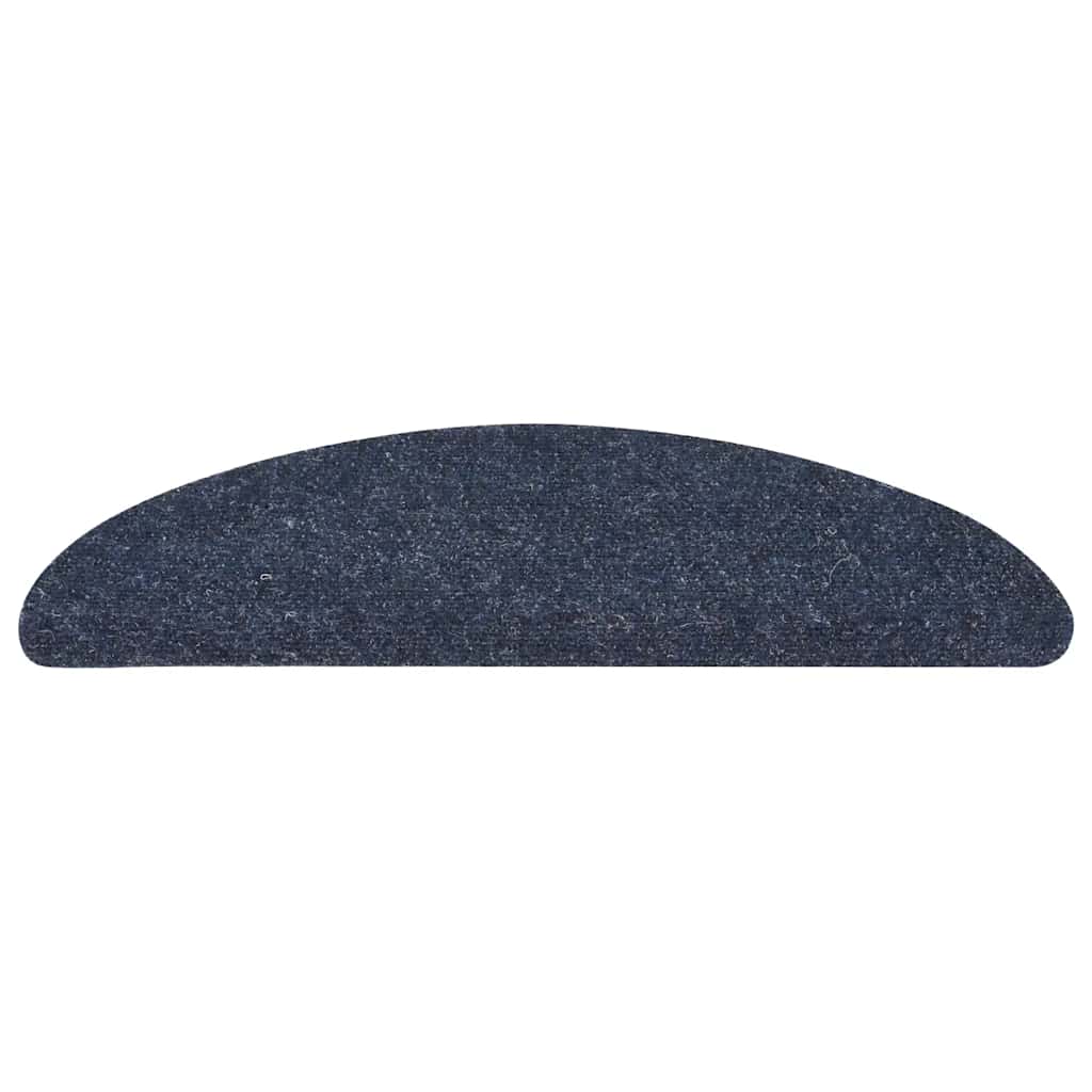Tapetes de escada autoadesivos 5 peças 56x17x3 cm azul meia-lua