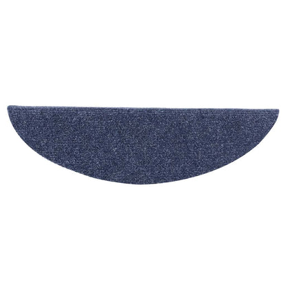 Tapetes de escada autoadesivos 5 peças 56x17x3 cm azul meia-lua