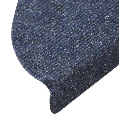 Tapetes de escada autoadesivos 5 peças 56x17x3 cm azul meia-lua