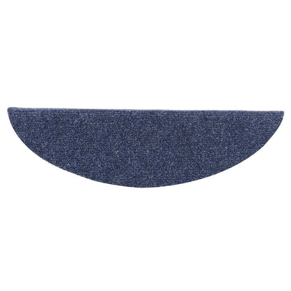 Tapetes de escada autoadesivos 10 peças 56x17x3 cm azul meia-lua