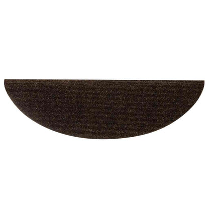 Tapetes de escada autoadesivos 5 peças 56x17x3 cm marrom semicircular