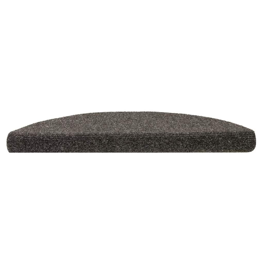 Tapetes de escada autoadesivos 5 peças 56x17x3 cm antracite meia-lua