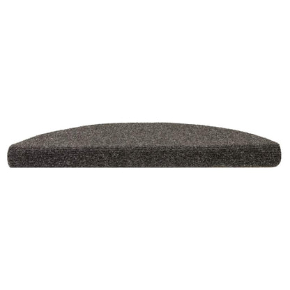 Tapetes de escada autoadesivos 5 peças 56x17x3 cm antracite meia-lua