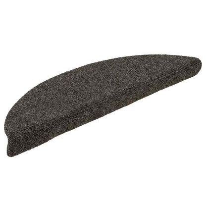 Tapetes de escada autoadesivos 10 peças 56x17x3 cm antracite meia-lua