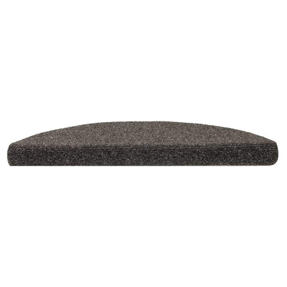 Tapetes de escada autoadesivos 10 peças 56x17x3 cm antracite meia-lua