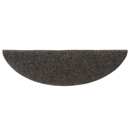 Tapetes de escada autoadesivos 10 peças 56x17x3 cm antracite meia-lua