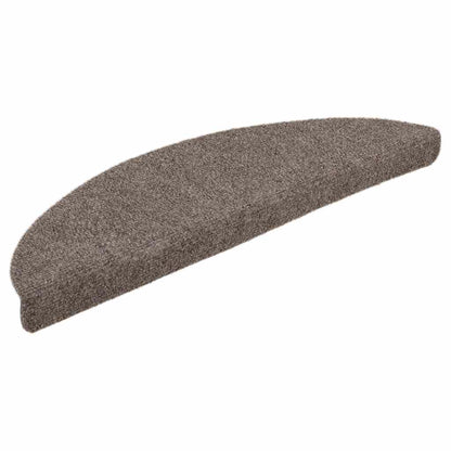 Tapetes de escada autoadesivos 10 peças 56x17x3 cm bege semicircular