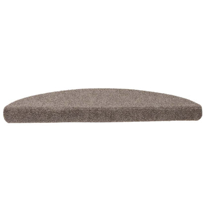 Tapetes de escada autoadesivos 10 peças 56x17x3 cm bege semicircular