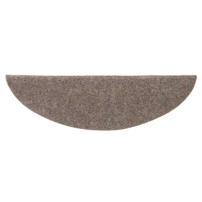 Tapetes de escada autoadesivos 10 peças 56x17x3 cm bege semicircular
