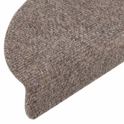 Tapetes de escada autoadesivos 10 peças 56x17x3 cm bege semicircular