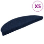 Tapetes de escada autoadesivos 5 peças 56x17x3 cm azul-marinho semicircular