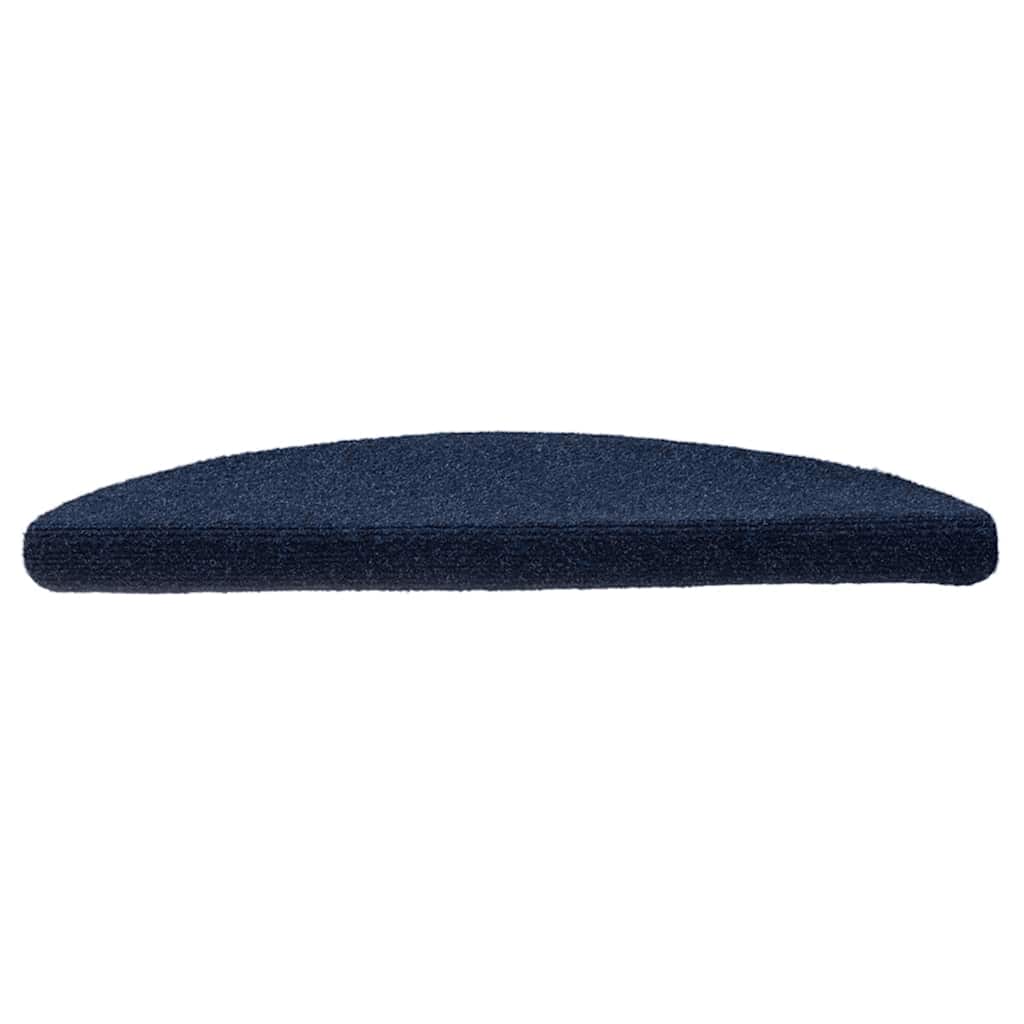 Tapetes de escada autoadesivos 5 peças 56x17x3 cm azul-marinho semicircular