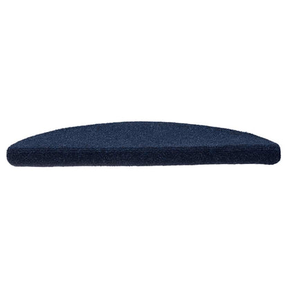 Tapetes de escada autoadesivos 5 peças 56x17x3 cm azul-marinho semicircular