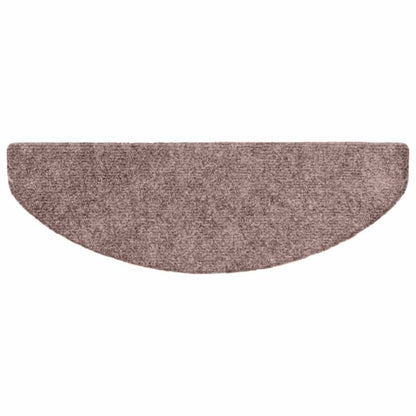Tapetes de escada autoadesivos 5 peças 65x21x4 cm marrom claro semicircular grande