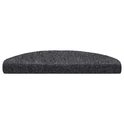 Tapetes de escada autoadesivos 5 peças 65x21x4 cm cinza escuro semicircular grande