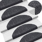 Tapetes de escada autoadesivos 5 peças 65x21x4 cm cinza escuro semicircular grande