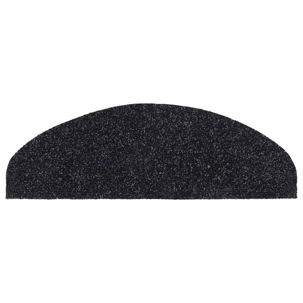 Tapetes de escada autoadesivos 5 peças 65x21x4 cm pretos semicirculares grandes