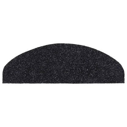 Tapetes de escada autoadesivos 5 peças 65x21x4 cm pretos semicirculares grandes