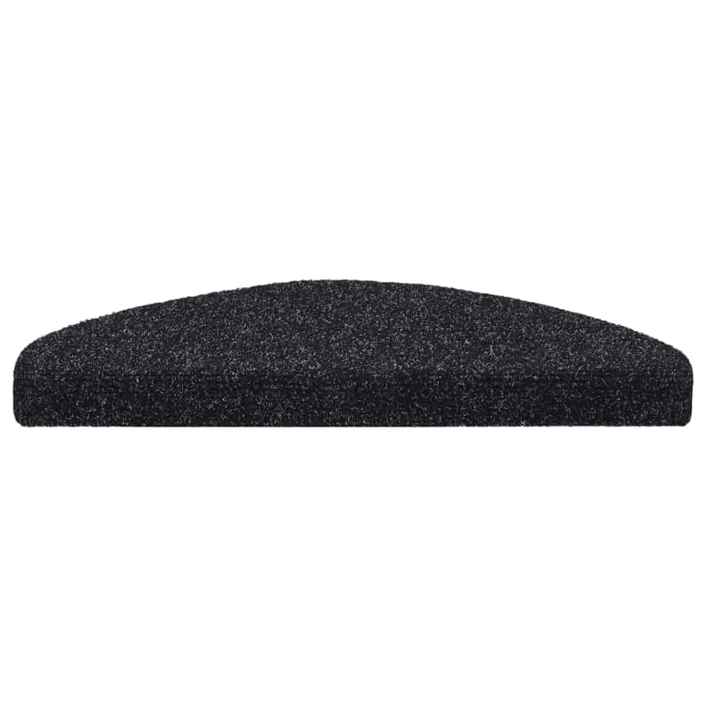 Tapetes de escada autoadesivos 10 peças 65x21x4 cm pretos semicirculares grandes