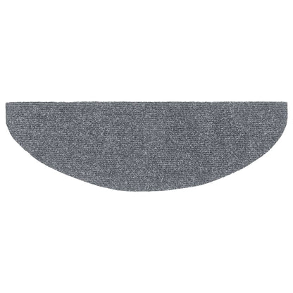 Tapetes de escada autoadesivos 5 peças 65x21x4 cm cinza claro semicircular grande