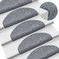 Tapetes de escada autoadesivos 5 peças 65x21x4 cm cinza claro semicircular grande