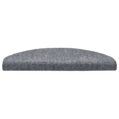 Tapetes de escada autoadesivos 10 peças 65x21x4 cm cinza claro semicircular grande