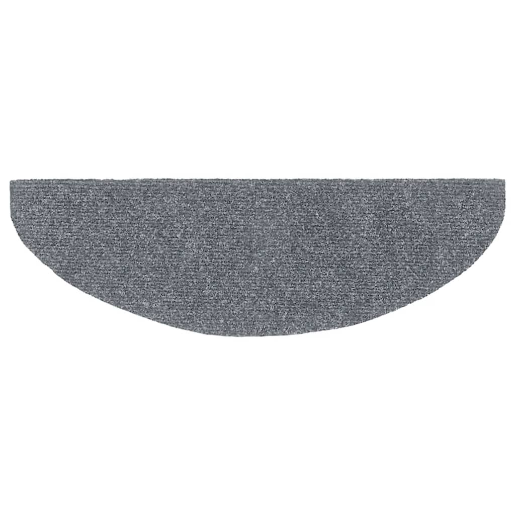 Tapetes de escada autoadesivos 10 peças 65x21x4 cm cinza claro semicircular grande