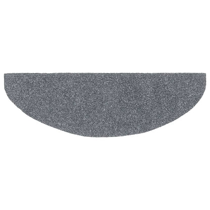 Tapetes de escada autoadesivos 10 peças 65x21x4 cm cinza claro semicircular grande