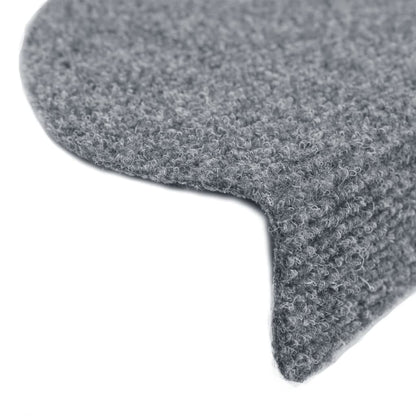 Tapetes de escada autoadesivos 10 peças 65x21x4 cm cinza claro semicircular grande