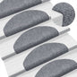 Tapetes de escada autoadesivos 10 peças 65x21x4 cm cinza claro semicircular grande