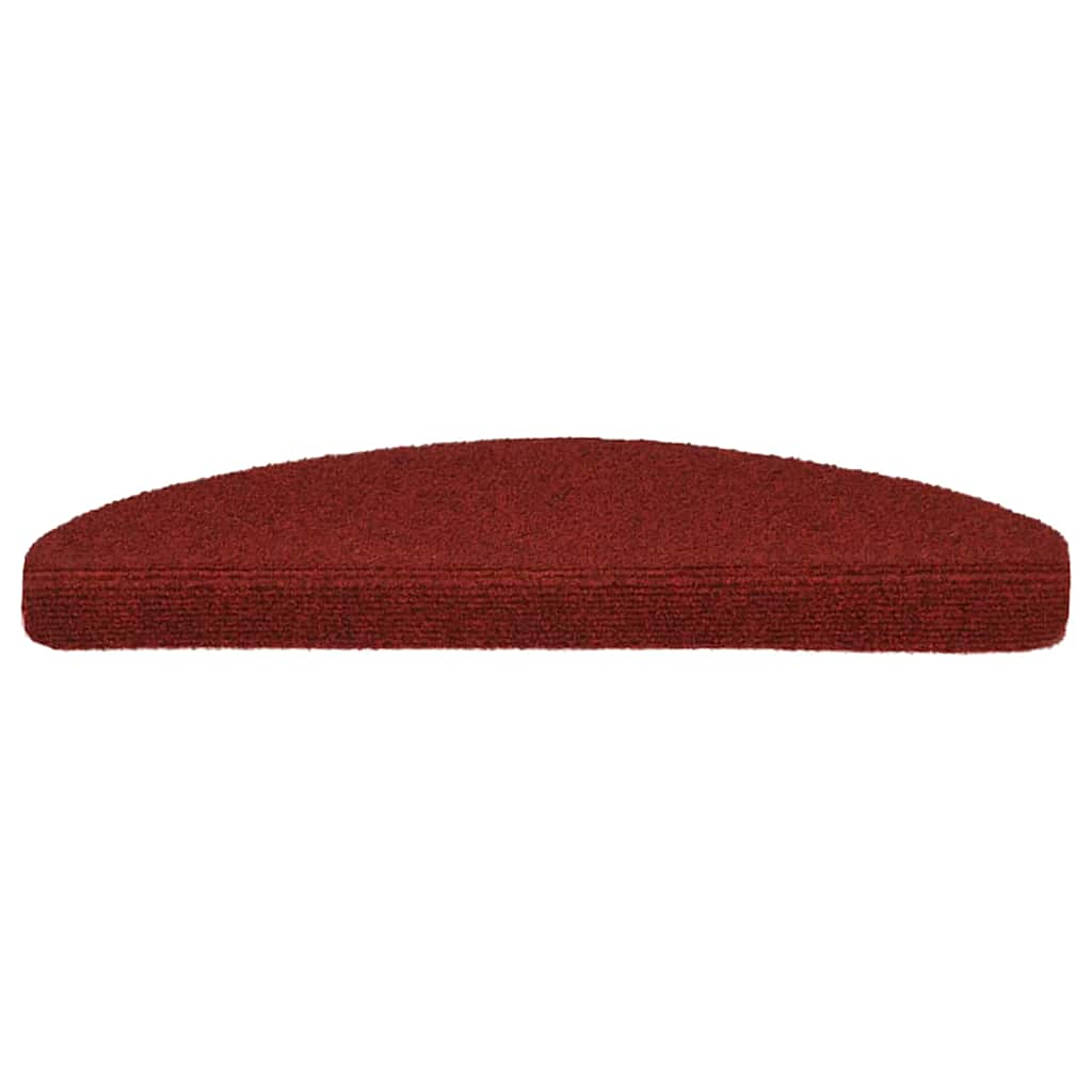 Tapetes de escada autoadesivos 5 peças 65x21x4 cm vermelho bordô meio redondo grande