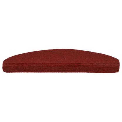 Tapetes de escada autoadesivos 5 peças 65x21x4 cm vermelho bordô meio redondo grande