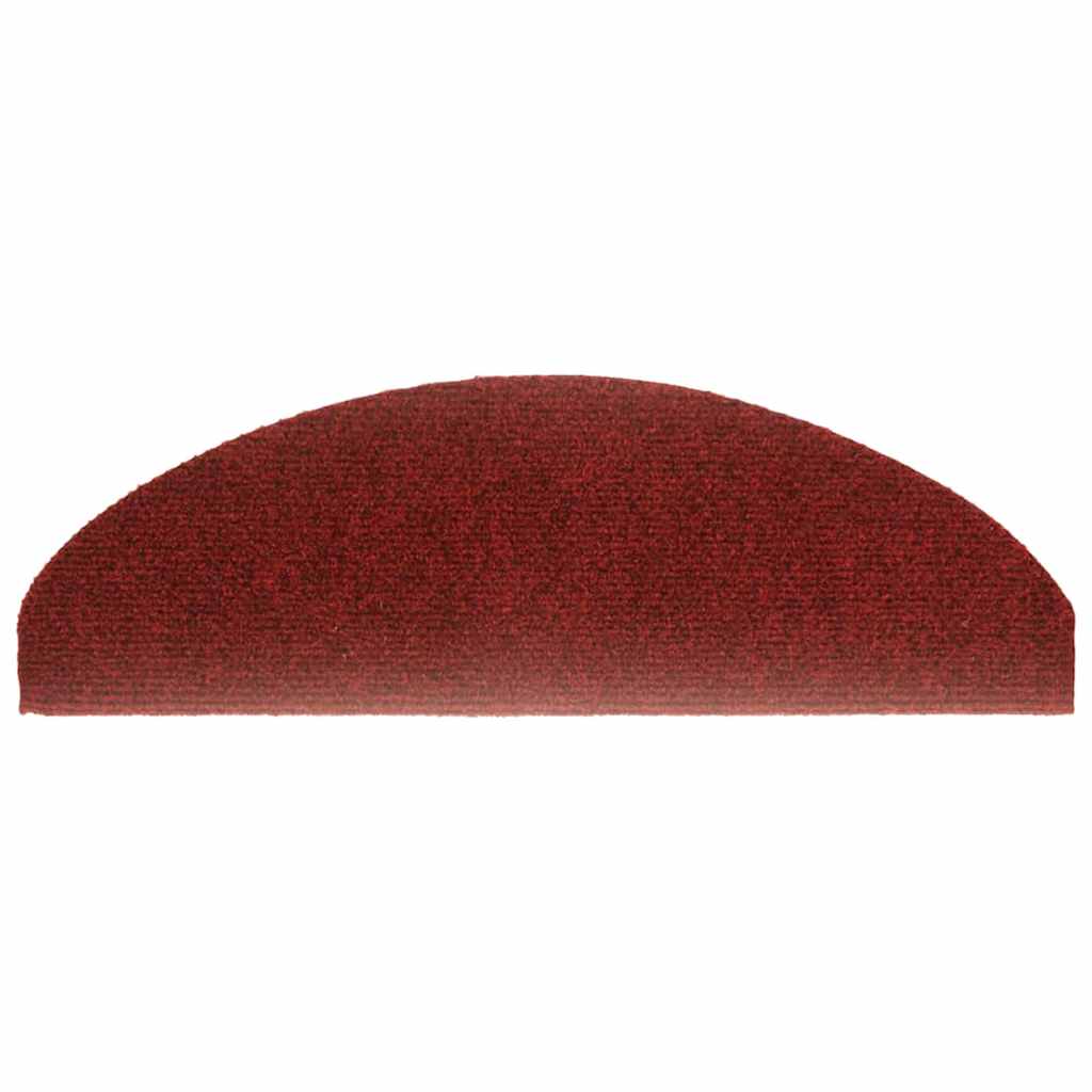 Tapetes de escada autoadesivos 5 peças 65x21x4 cm vermelho bordô meio redondo grande