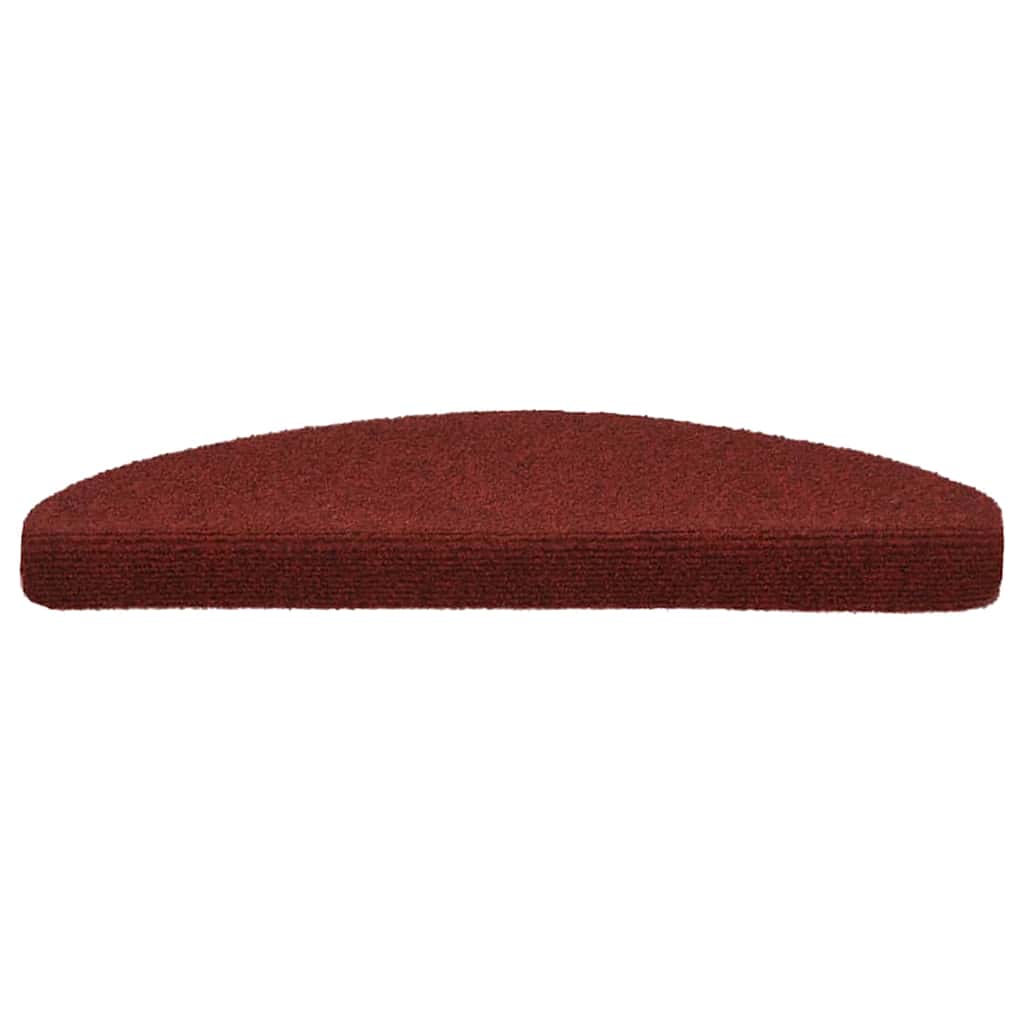 Tapetes de escada autoadesivos 10 peças 65x21x4 cm vermelho bordô meio redondo grande