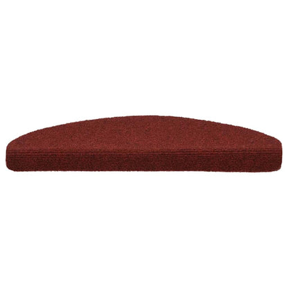 Tapetes de escada autoadesivos 10 peças 65x21x4 cm vermelho bordô meio redondo grande