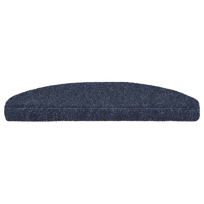 Tapetes de escada autoadesivos 10 peças 65x21x4 cm azul semicircular grande