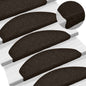 Tapetes de escada autoadesivos 5 peças 65x21x4 cm marrom escuro semicircular grande