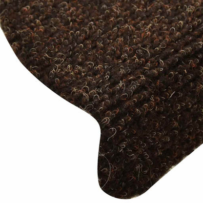 Tapetes de escada autoadesivos 5 peças 65x21x4 cm marrom semicircular grande