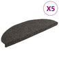 Tapetes de escada autoadesivos 5 peças 65x21x4 cm antracite semicircular grande