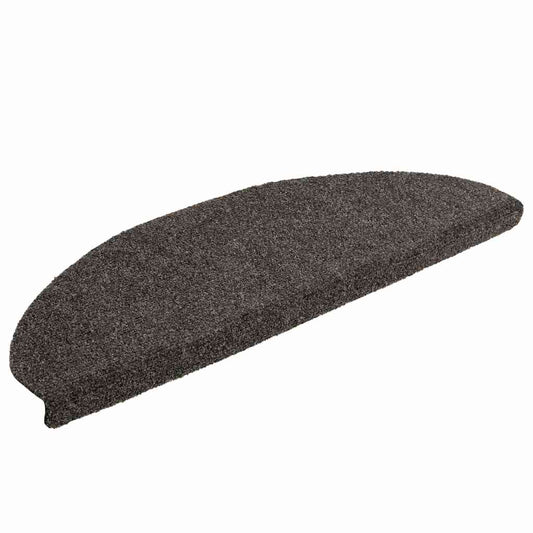 Tapetes de escada autoadesivos 5 peças 65x21x4 cm antracite semicircular grande