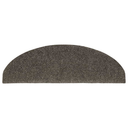 Tapetes de escada autoadesivos 10 peças 65x21x4 cm antracite semicircular grande