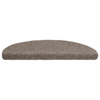 Tapetes de escada autoadesivos 5 peças 65x21x4 cm bege semicircular grande