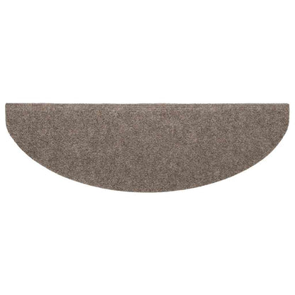 Tapetes de escada autoadesivos 5 peças 65x21x4 cm bege semicircular grande