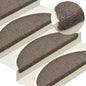 Tapetes de escada autoadesivos 5 peças 65x21x4 cm bege semicircular grande
