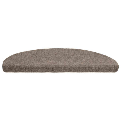 Tapetes de escada autoadesivos 10 peças 65x21x4 cm bege semicircular grande