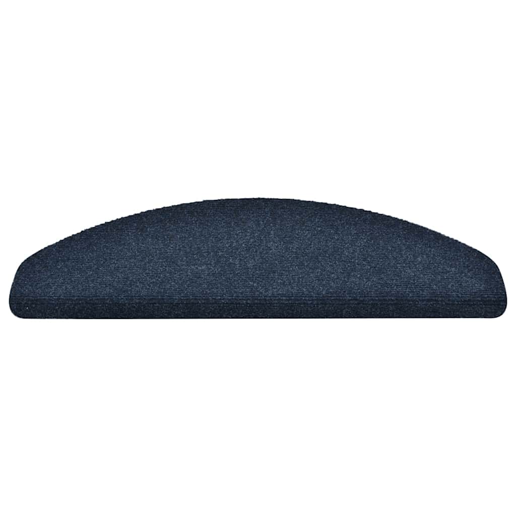 Tapetes de escada autoadesivos 10 peças 65x21x4 cm azul marinho semicircular grande