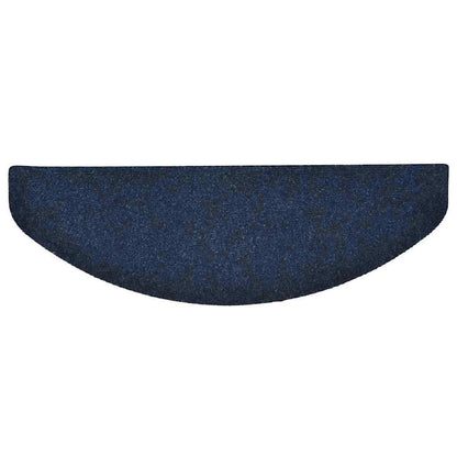 Tapetes de escada autoadesivos 10 peças 65x21x4 cm azul marinho semicircular grande