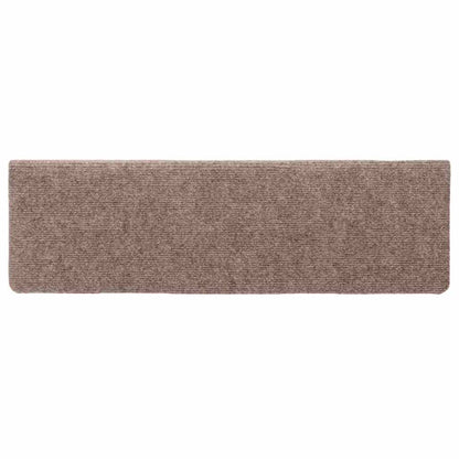 Tapetes de escada autoadesivos 5 peças 65x21x4 cm creme com borda retangular