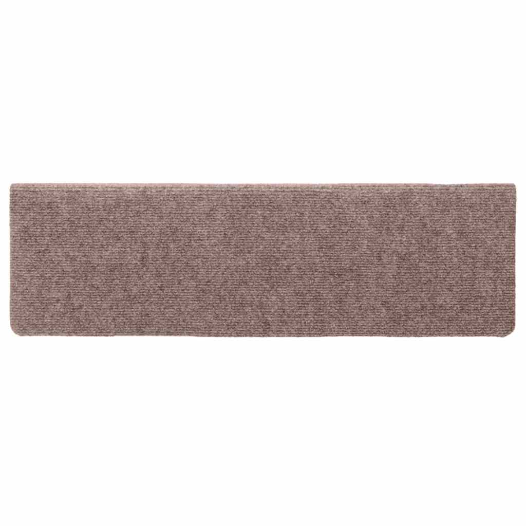 Tapetes de escada autoadesivos 10 peças 65x21x4 cm creme com borda retangular