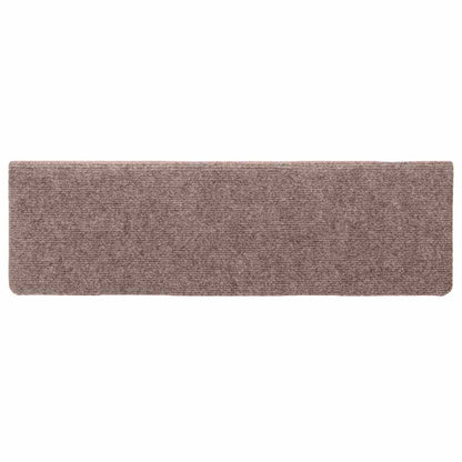 Tapetes de escada autoadesivos 10 peças 65x21x4 cm creme com borda retangular